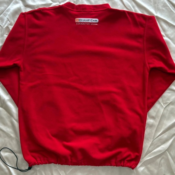 Red and black Edmonton fleece sweatshirt w/ drawstring hem - Picture 2 of 3